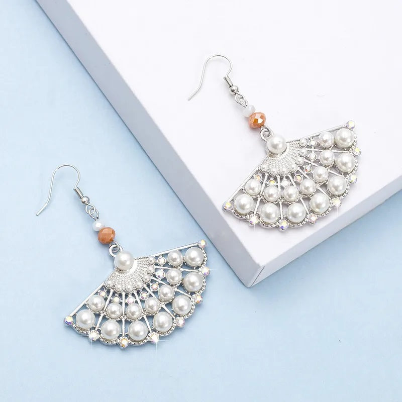 Fan Shaped Dangle Earrings