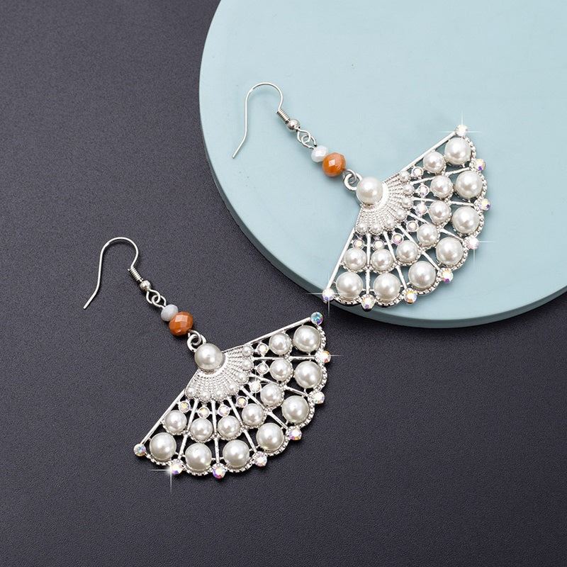 Fan Shaped Dangle Earrings