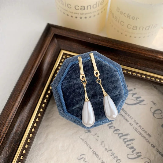 Water Drop Long Stud Earrings