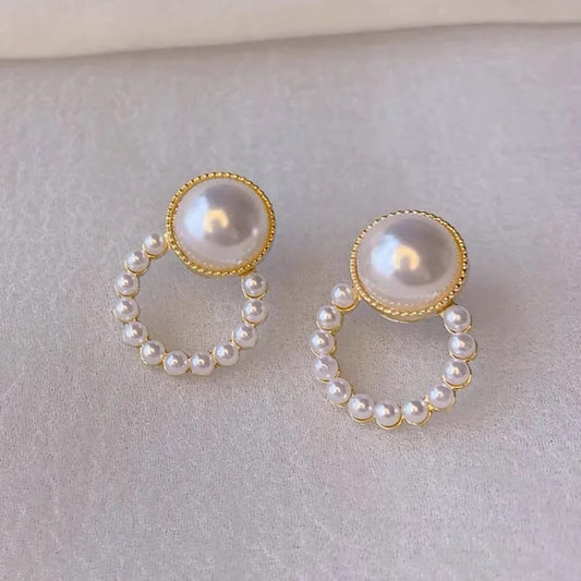 Pearl Loop Stud Earrings