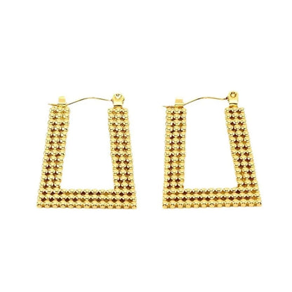 Gold Square Hoop Earrings