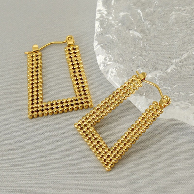 Gold Square Hoop Earrings