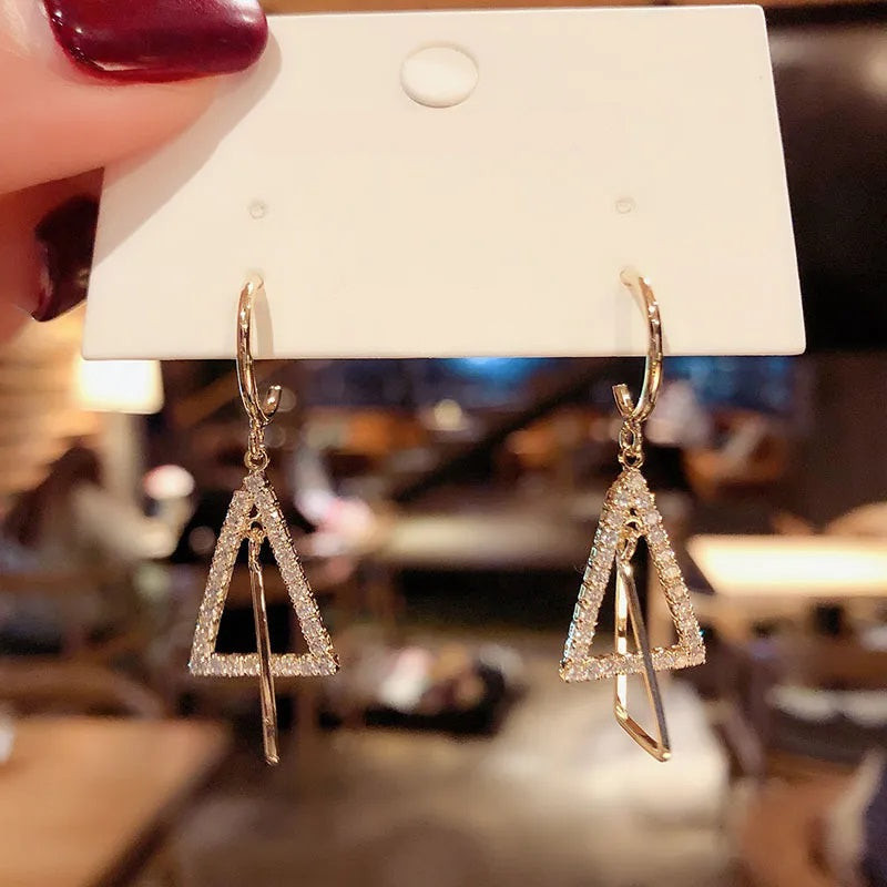 Korean Style Triangle Drop Earrings