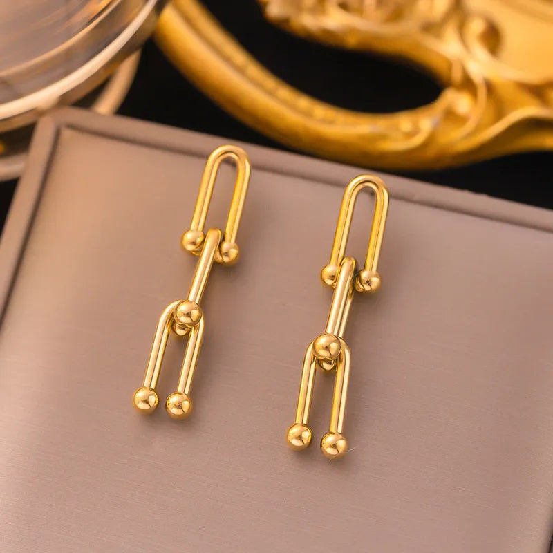 Gold Buckle Earrings