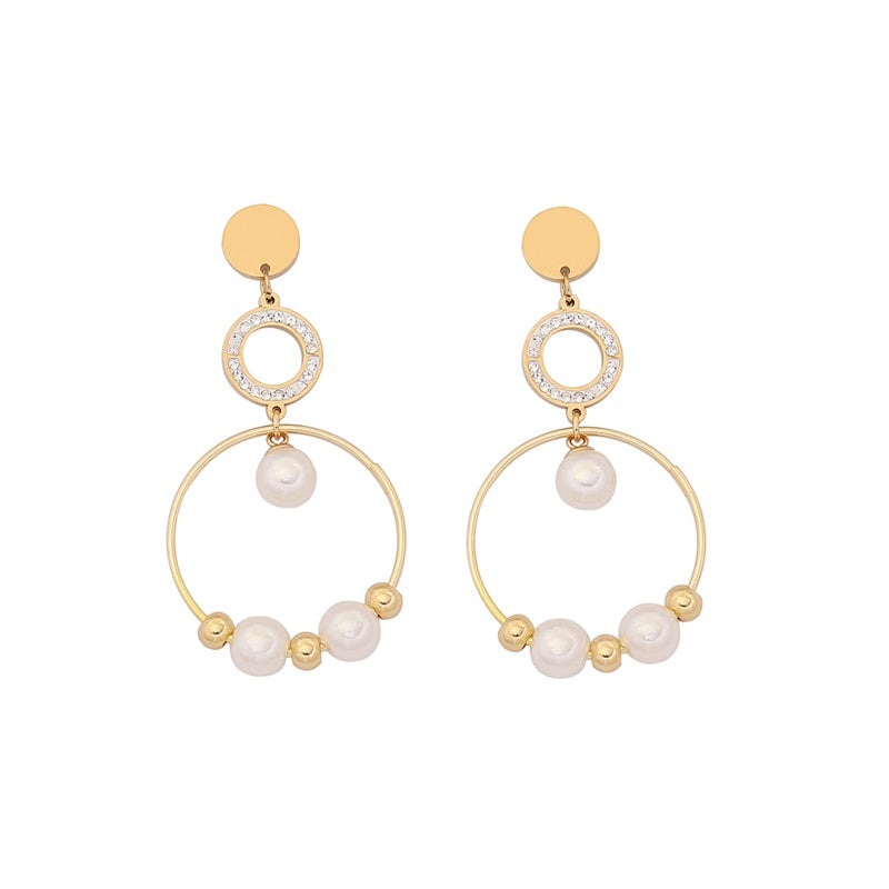 Round Pearl Earrings