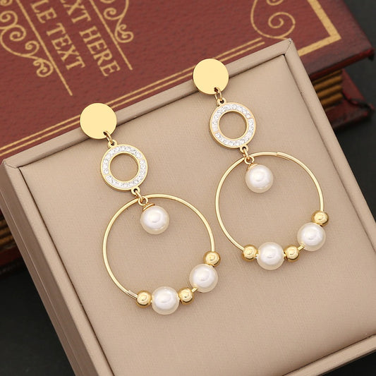 Round Pearl Earrings