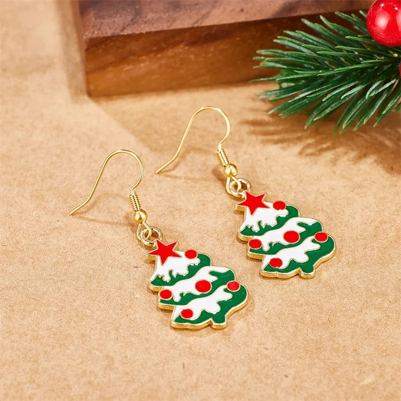 Cute Christmas Tree Dangle Earrings