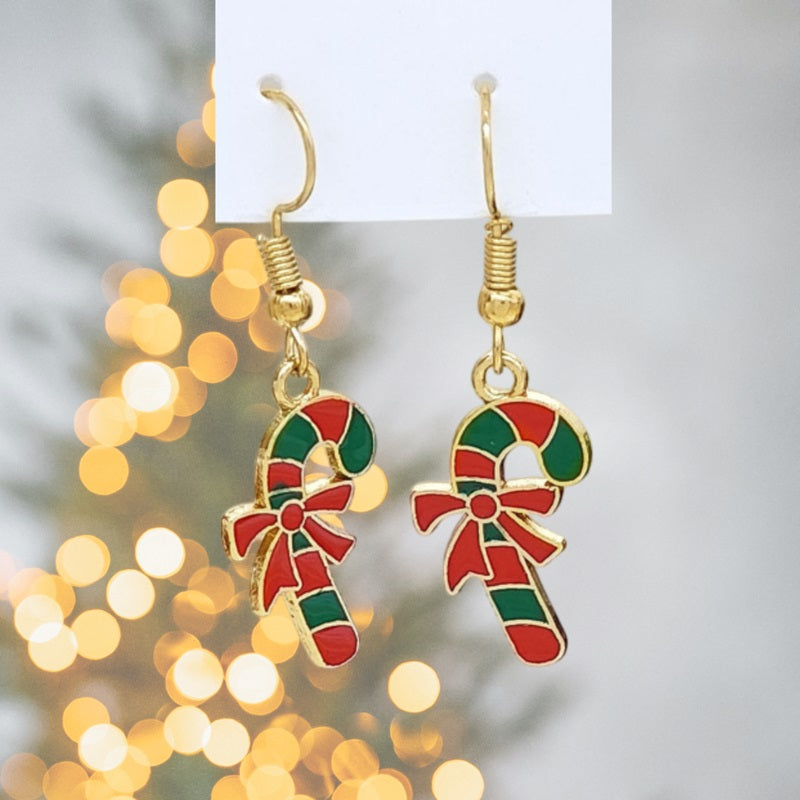 Classic Christmas Candy Drop Earrings