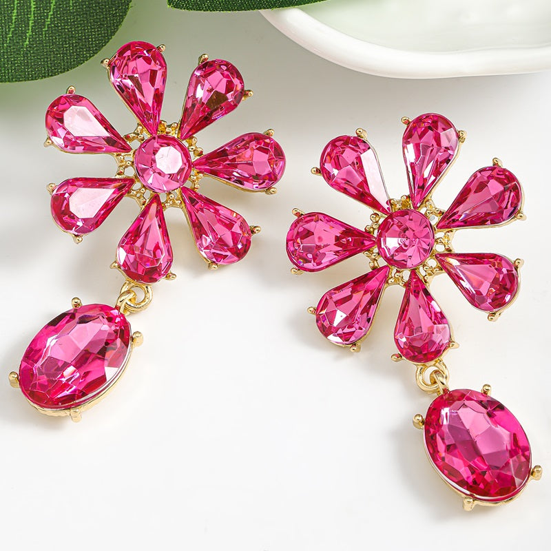 Flower Rhinestones Earrings