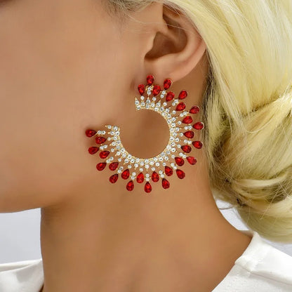 Round Rhinestone Earrings